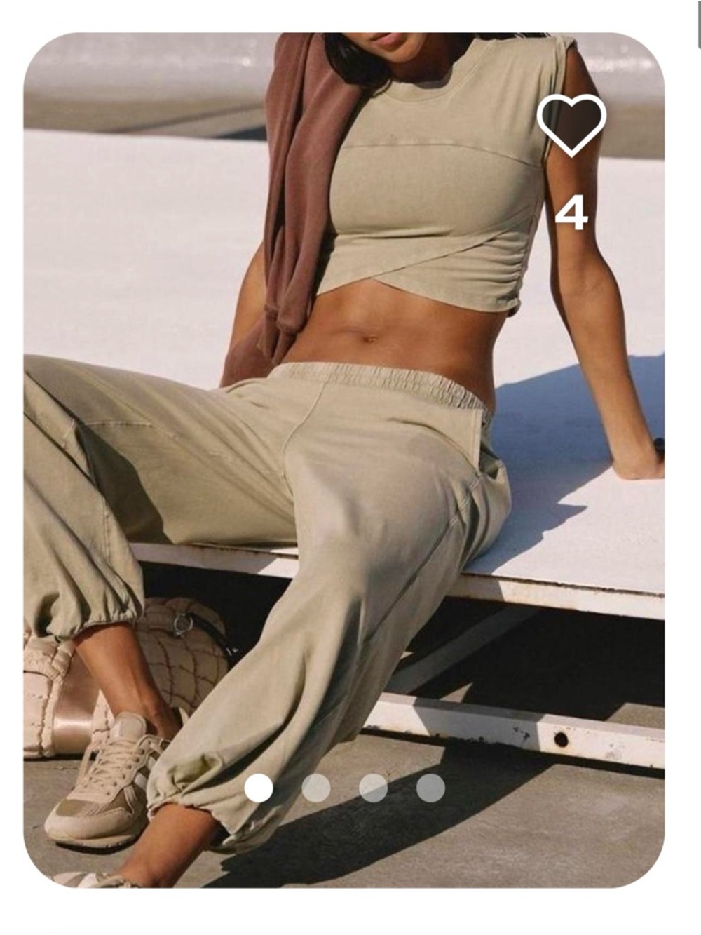 Free People Tan Cross over set - top small and M bottoms